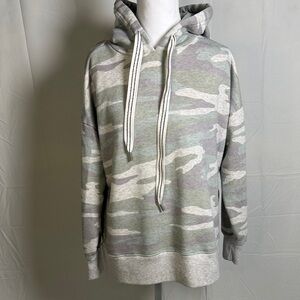 Aerie Gray and Green Camouflage Hoodie